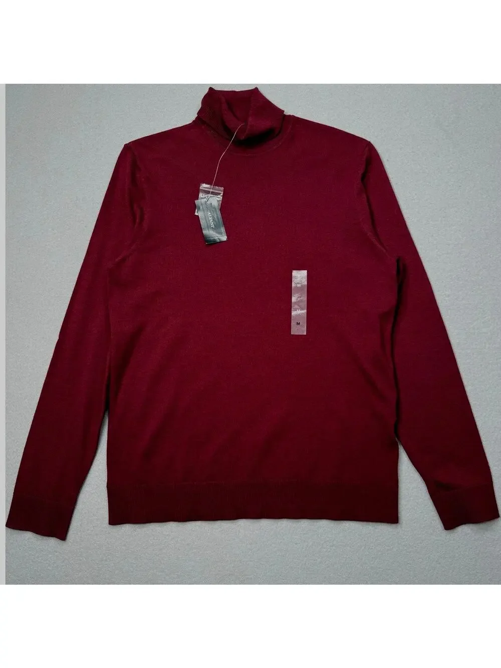 Alfani Men's Turtleneck Sweater, Maroon Banner Medium $60